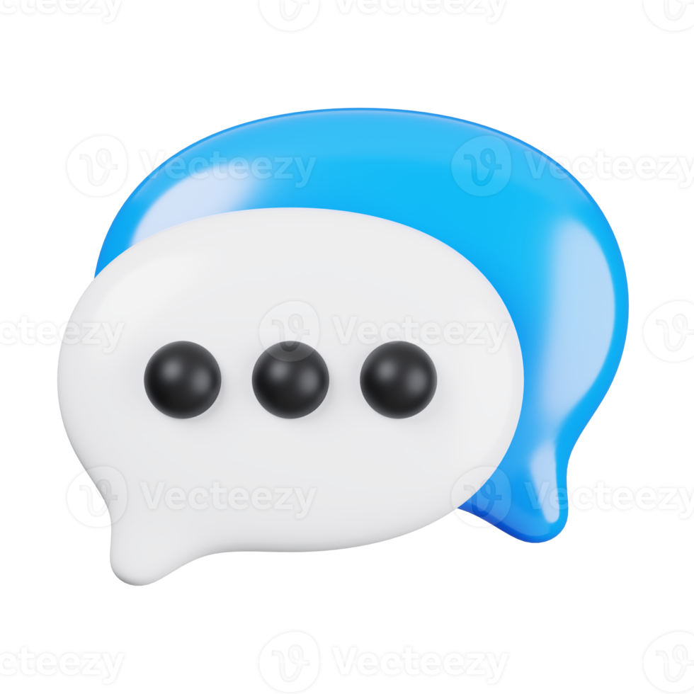 Message bubbles isolated. General UI icon set concept. 3D Render illustration png