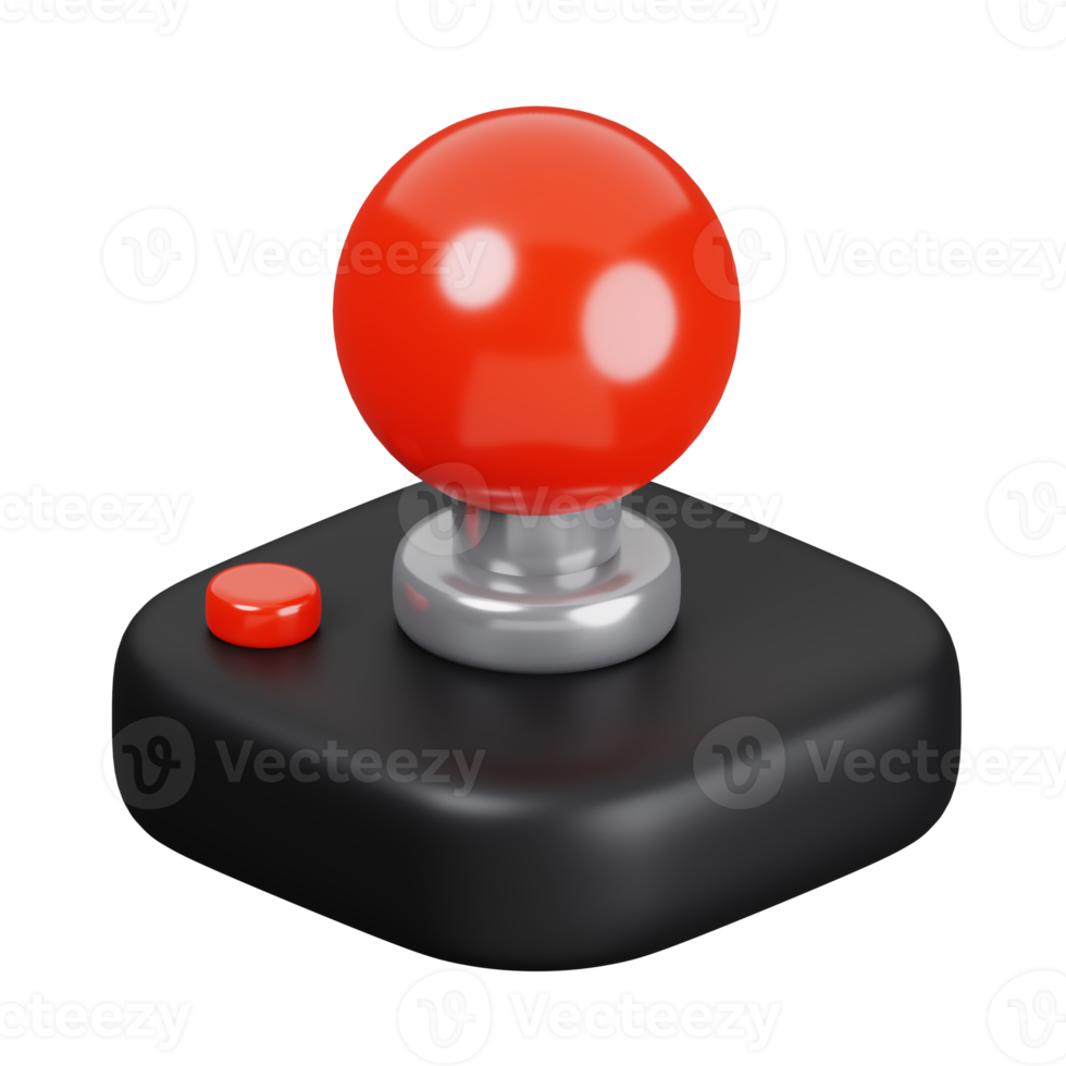 Game symbol, joystick isolated. General UI icon set concept. 3D Render illustration png