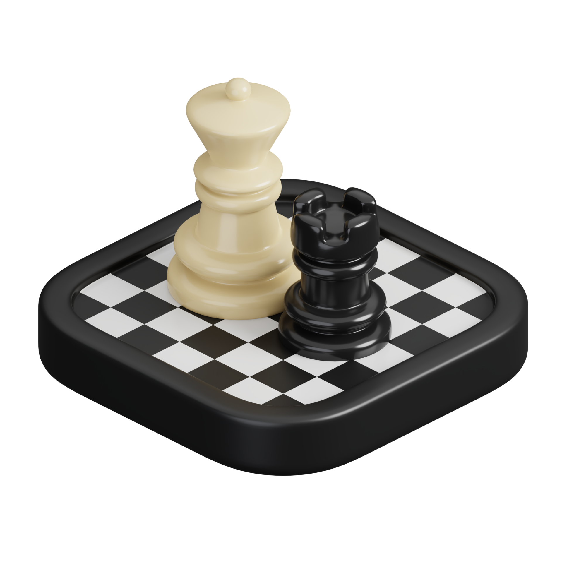 Chessboard with chess pieces isolated. Sports, fitness and game symbol  icon. 3d Render illustration. 27314371 PNG