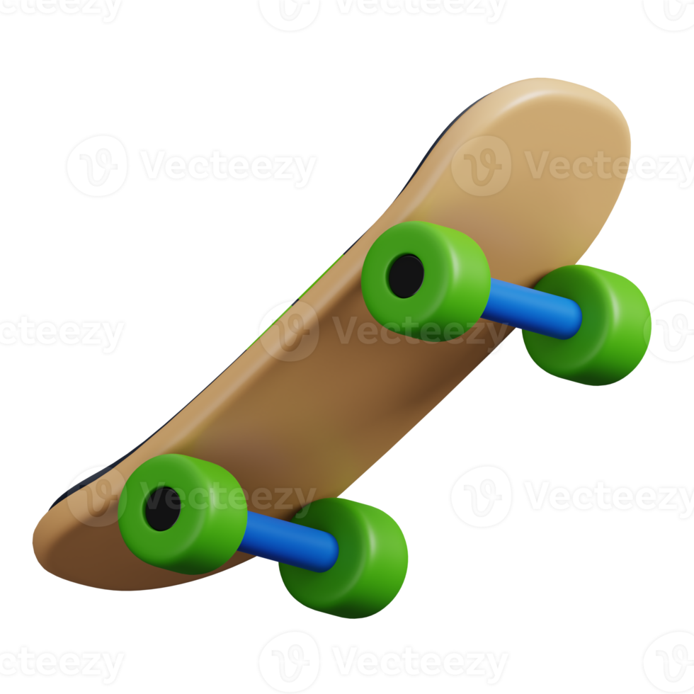 Skateboard deck isolated. Sports, fitness and game symbol icon. 3d Render illustration. png