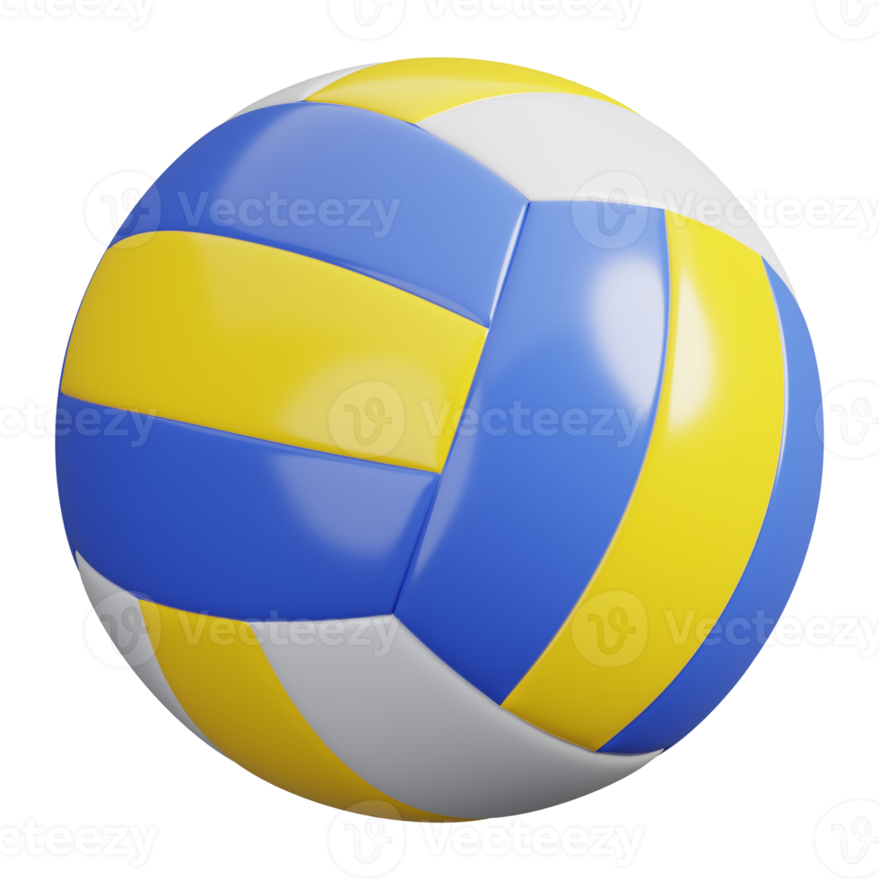 Volleyball ball isolated. Sports, fitness and game symbol icon. 3d Render illustration. png