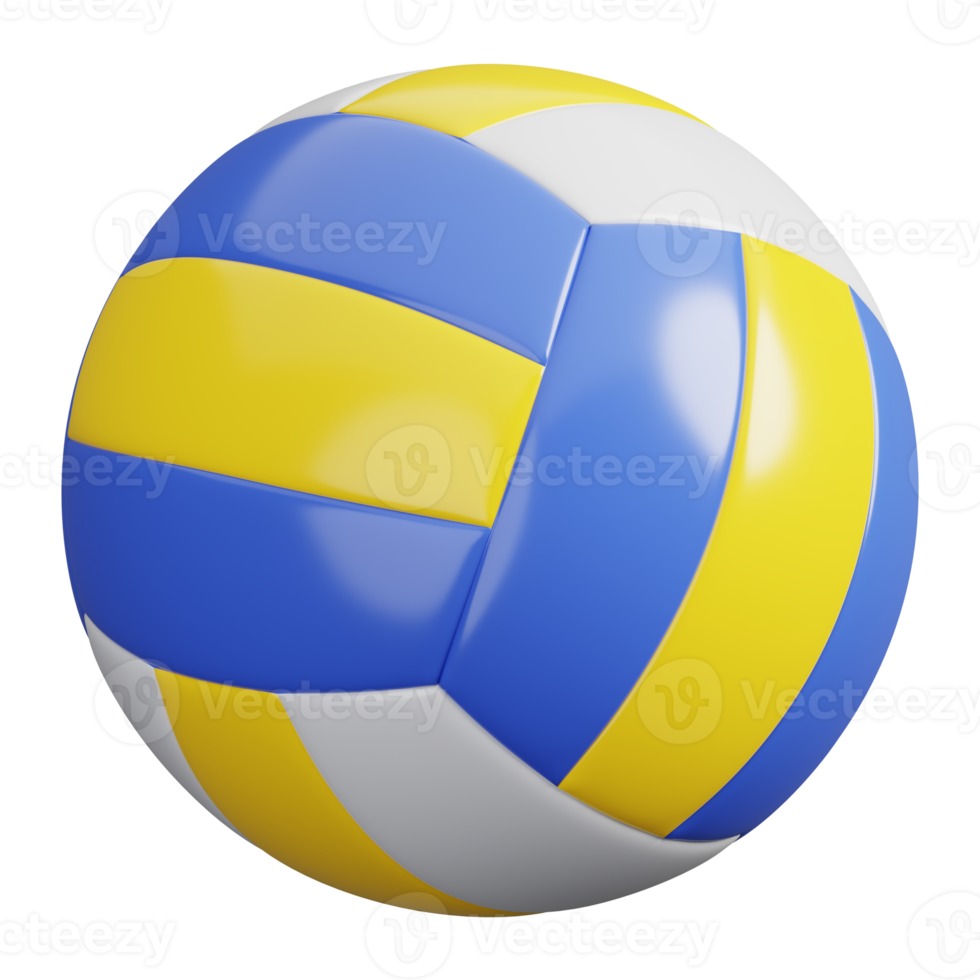 Volleyball ball isolated. Sports, fitness and game symbol icon. 3d Render illustration. png