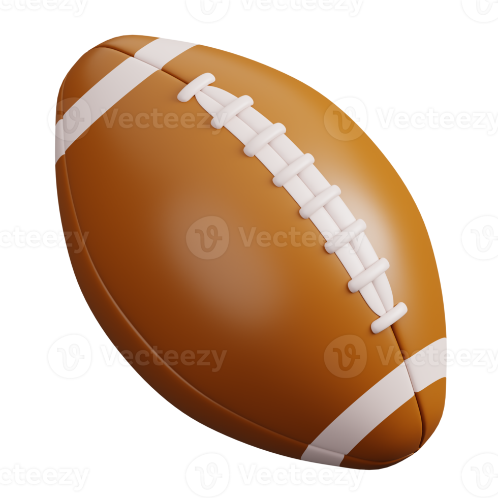 American football isolated. Sports, fitness and game symbol icon. 3d Render illustration. png