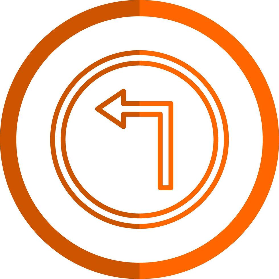 Left Turn Vector Icon Design