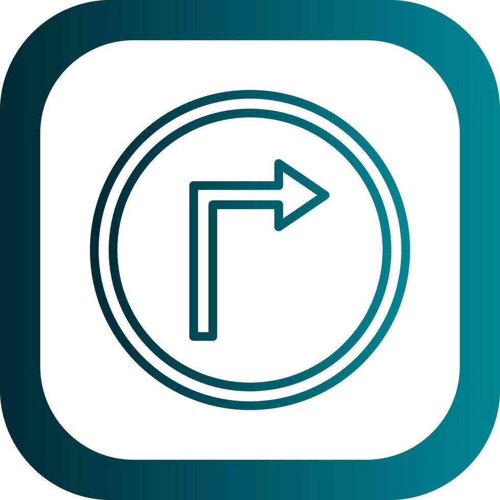 Right Turn Vector Icon Design