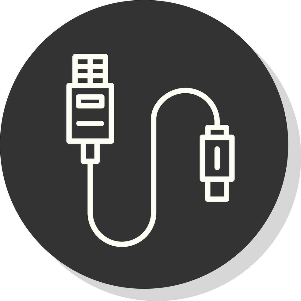 diseño de icono de vector de cable usb