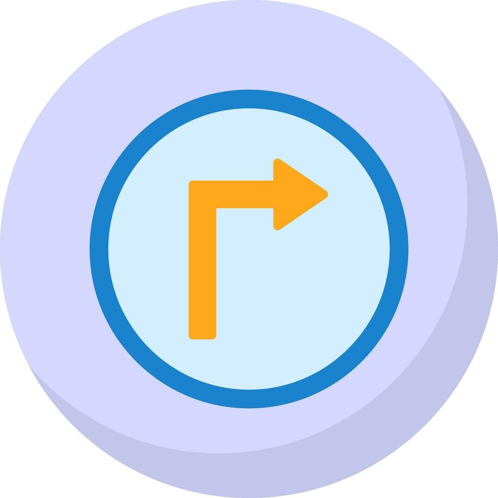 Right Turn Vector Icon Design