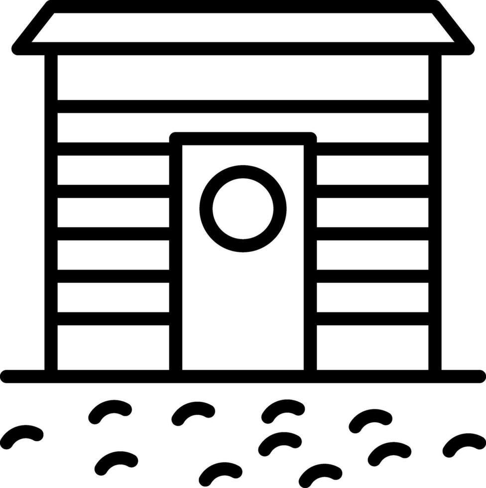 Ice fishing hut Vector Icon Design