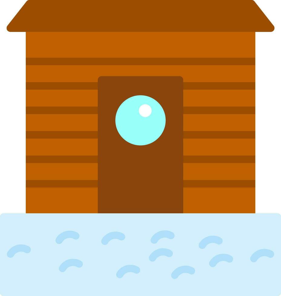 Ice fishing hut Vector Icon Design