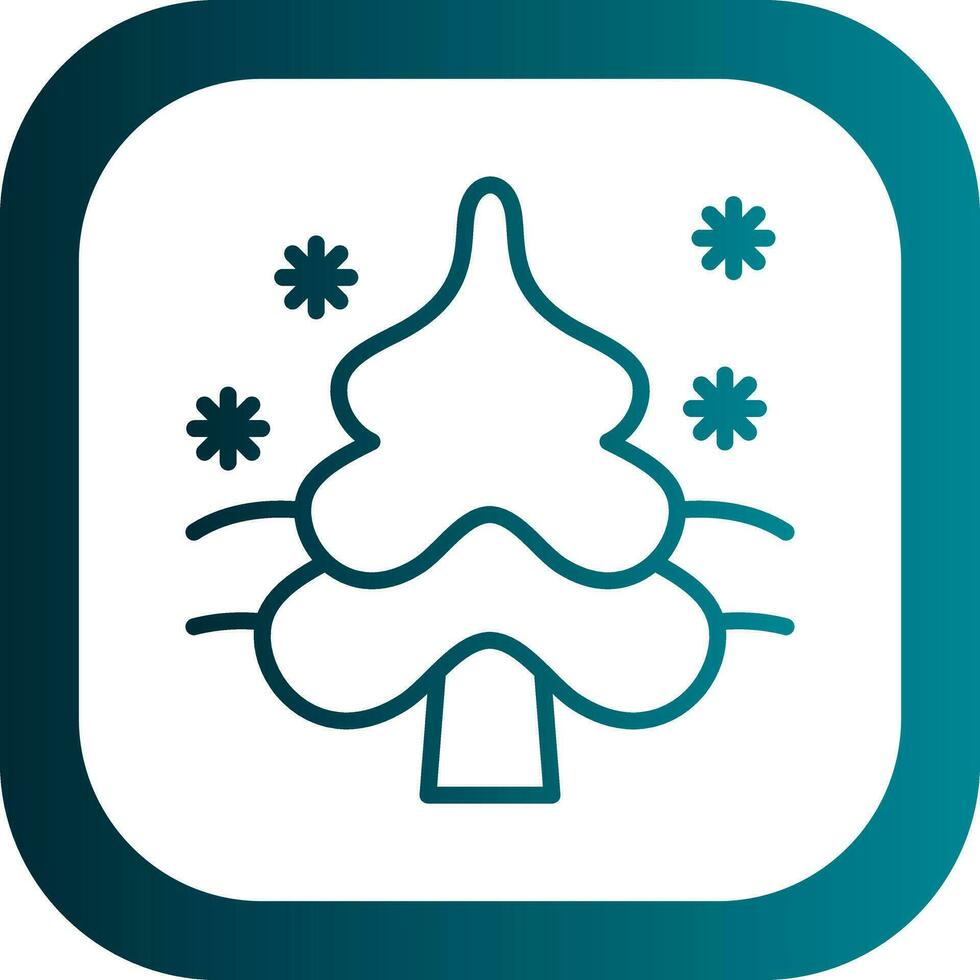 Snow-covered tree Vector Icon Design