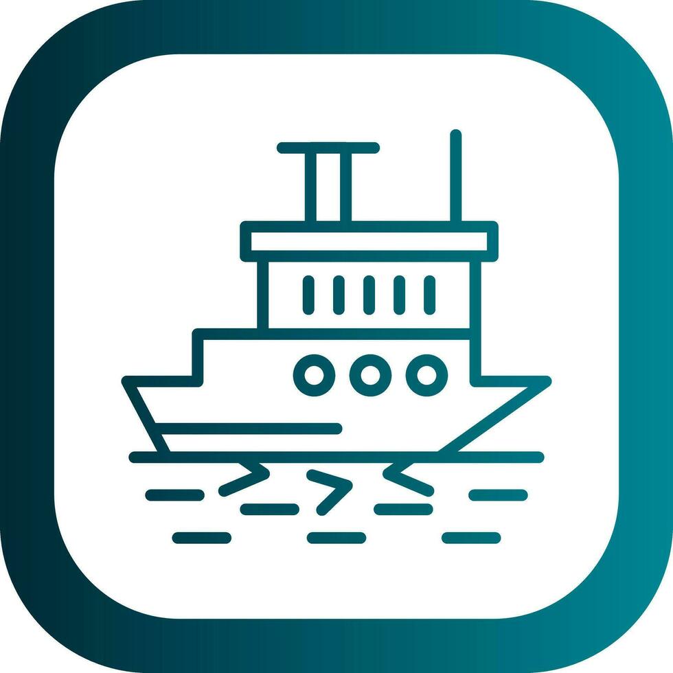 Icebreaker ship in action Vector Icon Design