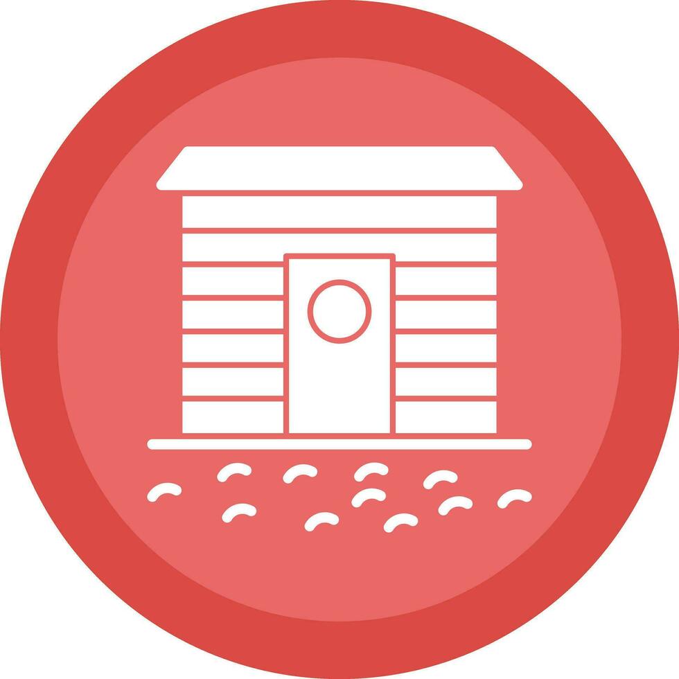 Ice fishing hut Vector Icon Design