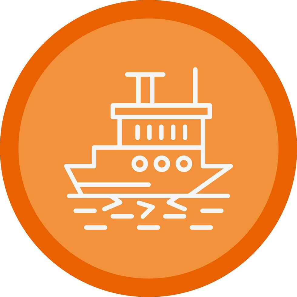 Icebreaker ship in action Vector Icon Design