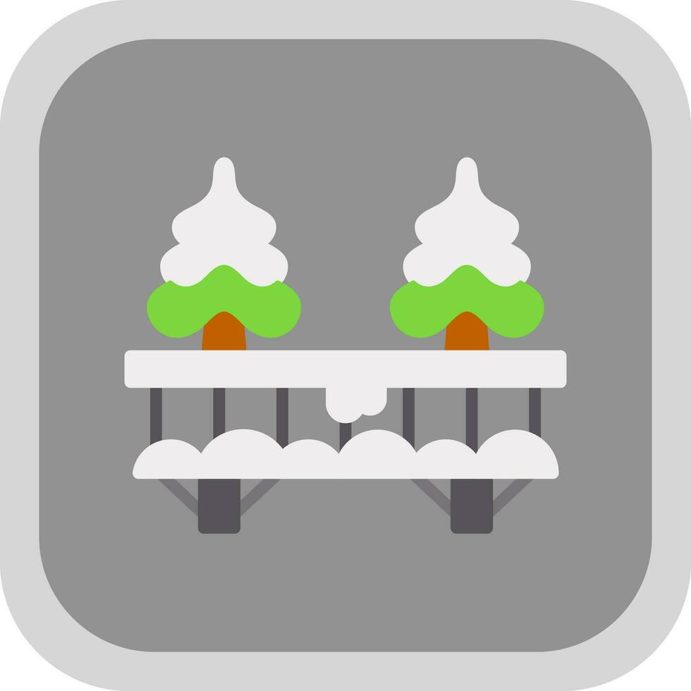 Snow-covered bridge Vector Icon Design