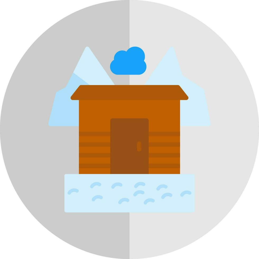 cubierto de nieve pueblo vector icono diseño