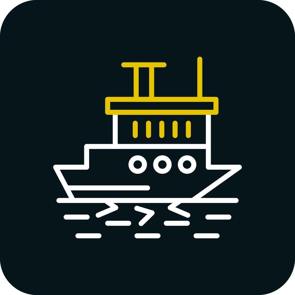 Icebreaker ship in action Vector Icon Design