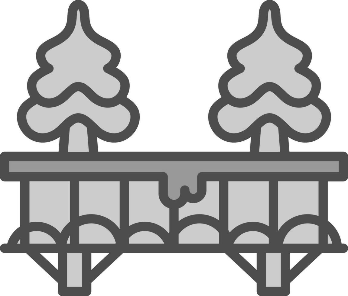 cubierto de nieve puente vector icono diseño