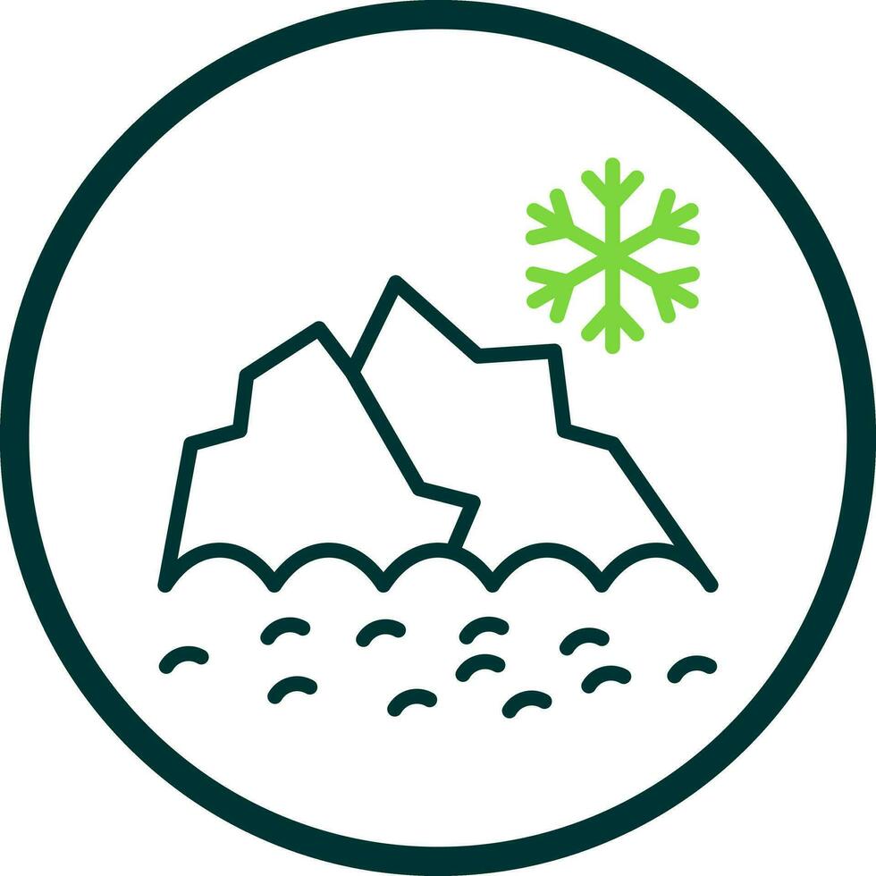 Snowy mountain peak Vector Icon Design