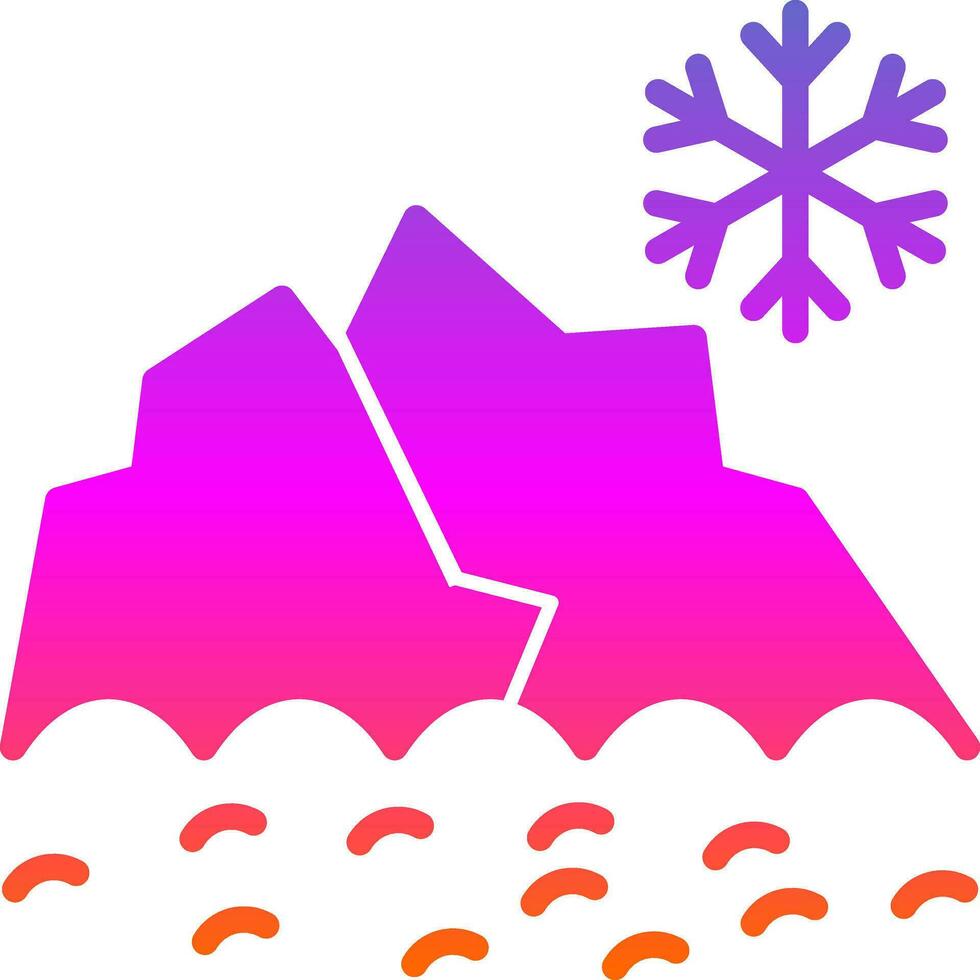 Snowy mountain peak Vector Icon Design