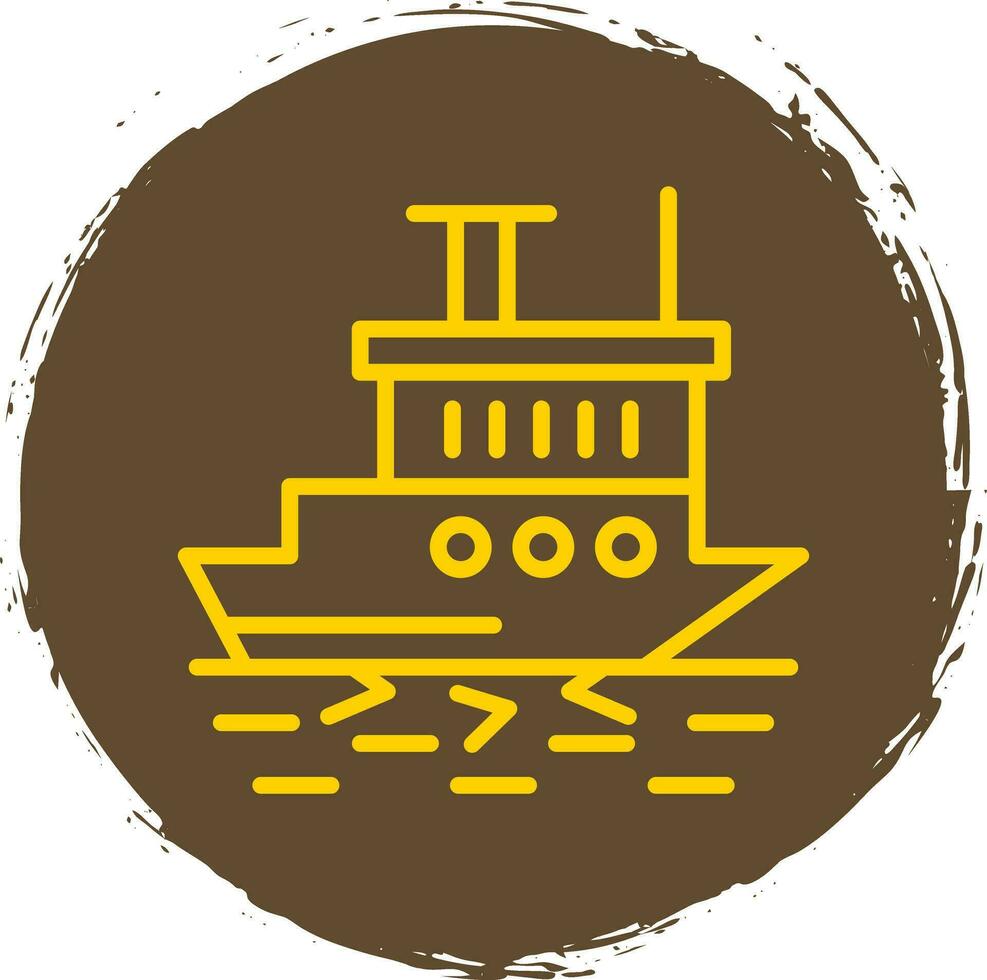 Icebreaker ship in action Vector Icon Design