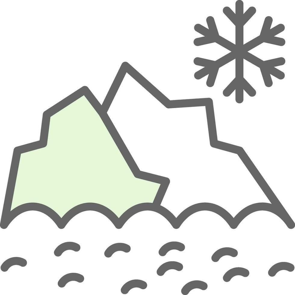 Snowy mountain peak Vector Icon Design