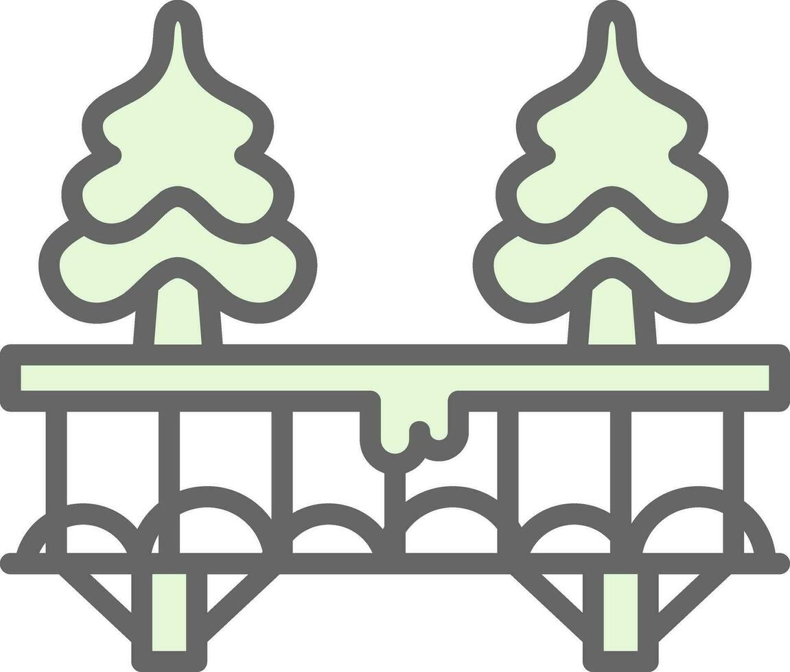 Snow-covered bridge Vector Icon Design