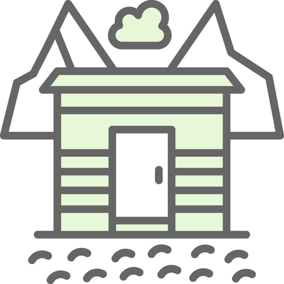 Snow-covered village Vector Icon Design