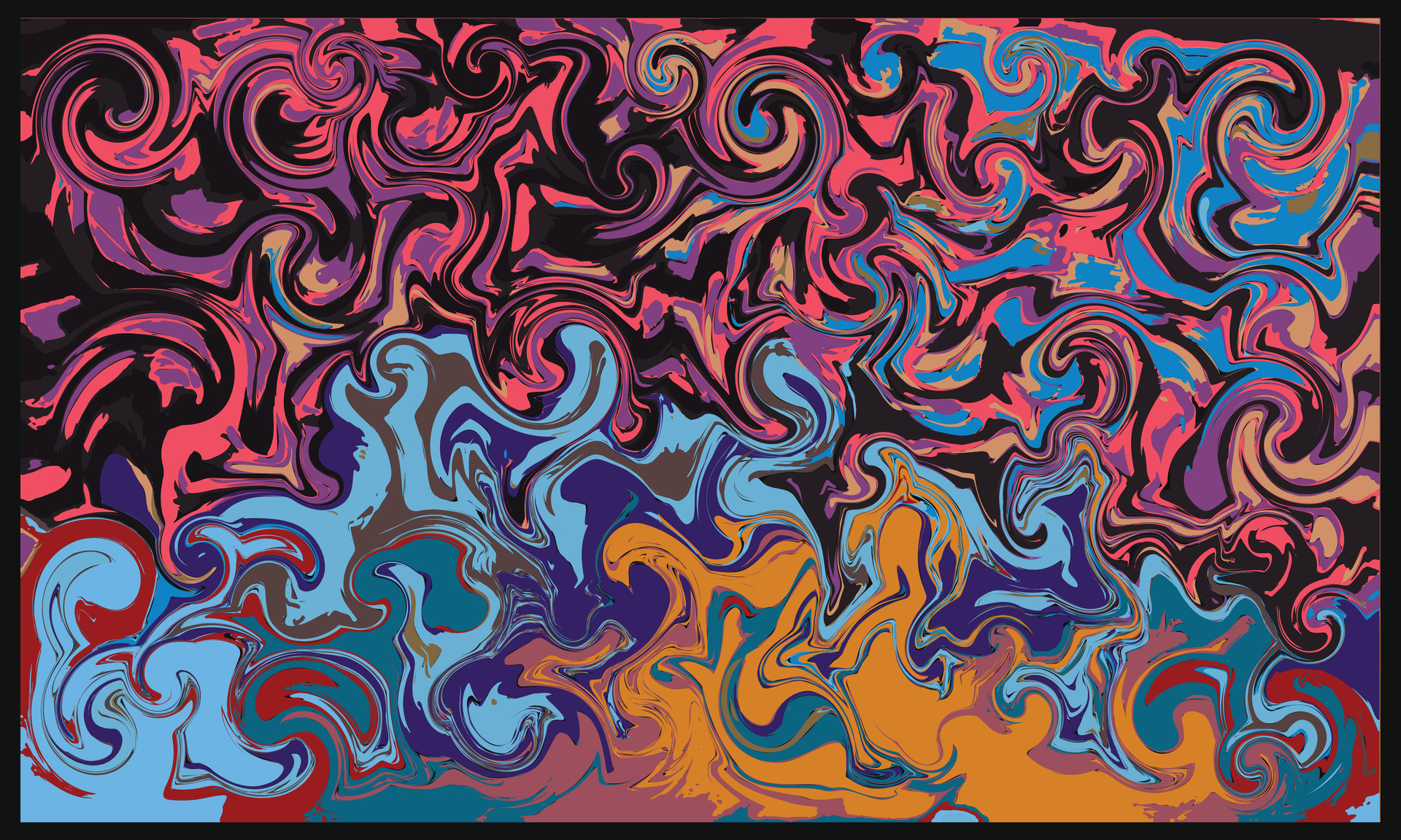 Colorful abstract fluid paint background template copy space