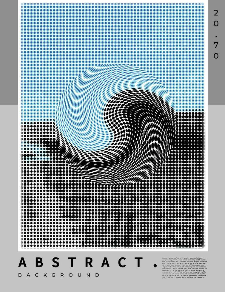 Abstract circle halftone background template copy space. Swirl grunge poster design for event, presentation, or cover graphic element. vector