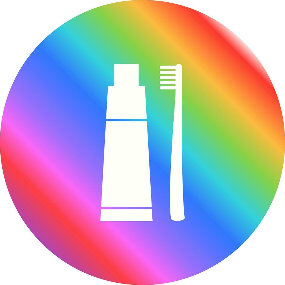 icono de vector de cepillo de dientes y pasta de dientes