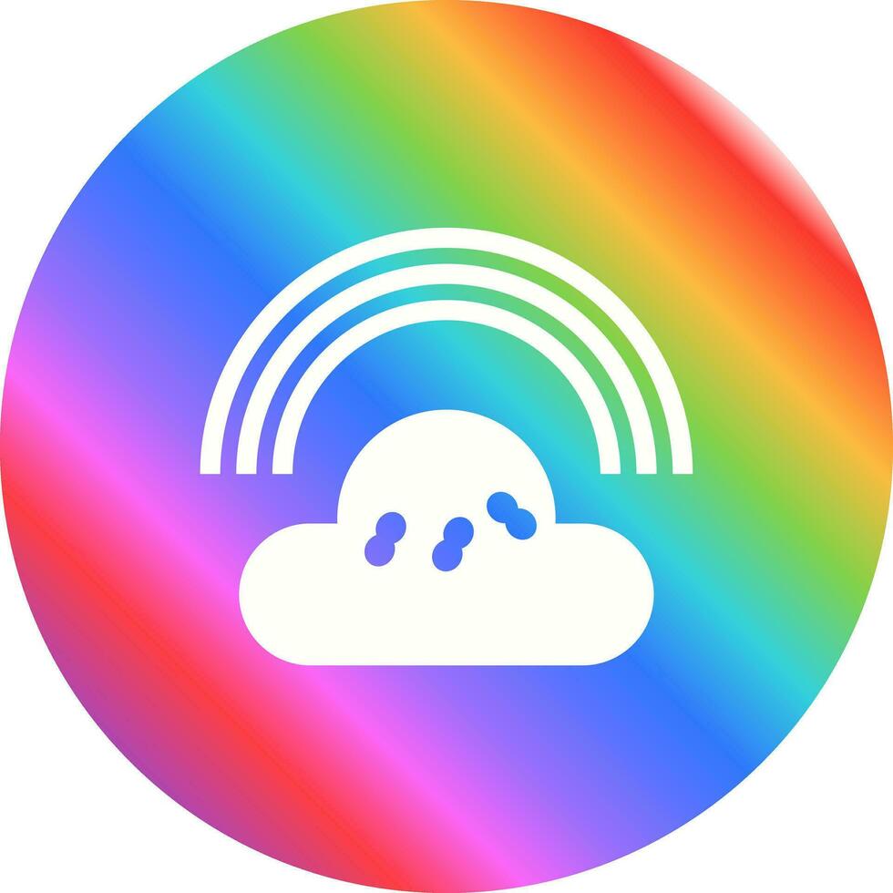 Cloudy with Rainbow Vector Icon