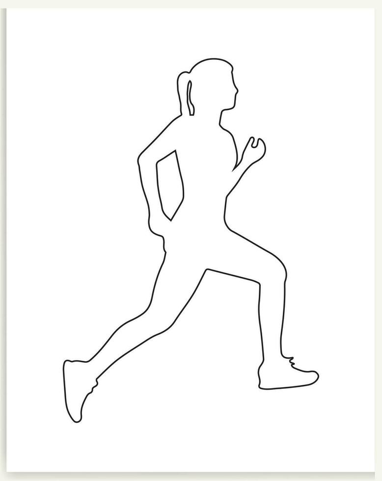 Running woman flat icon for exercise apps and websites vector