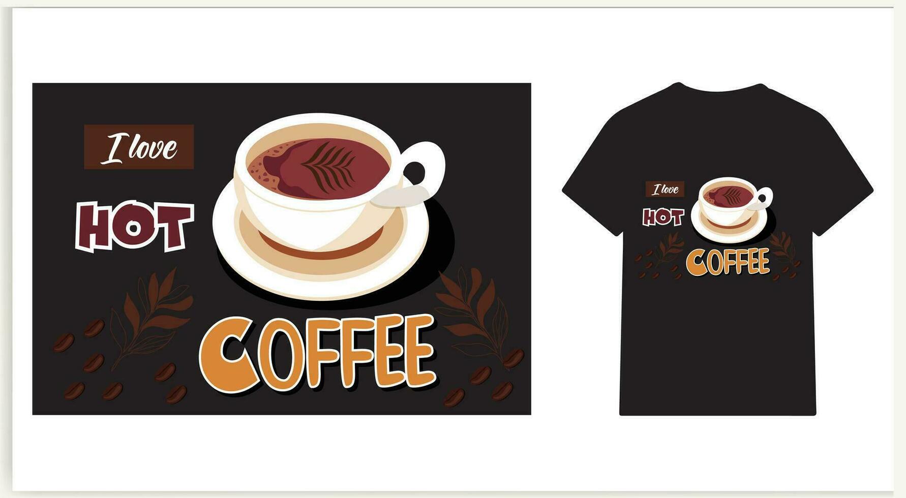 International Coffee Day t-shirt design with editable coffee cup vector