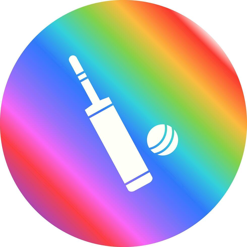 icono de vector de bola y bate de cricket