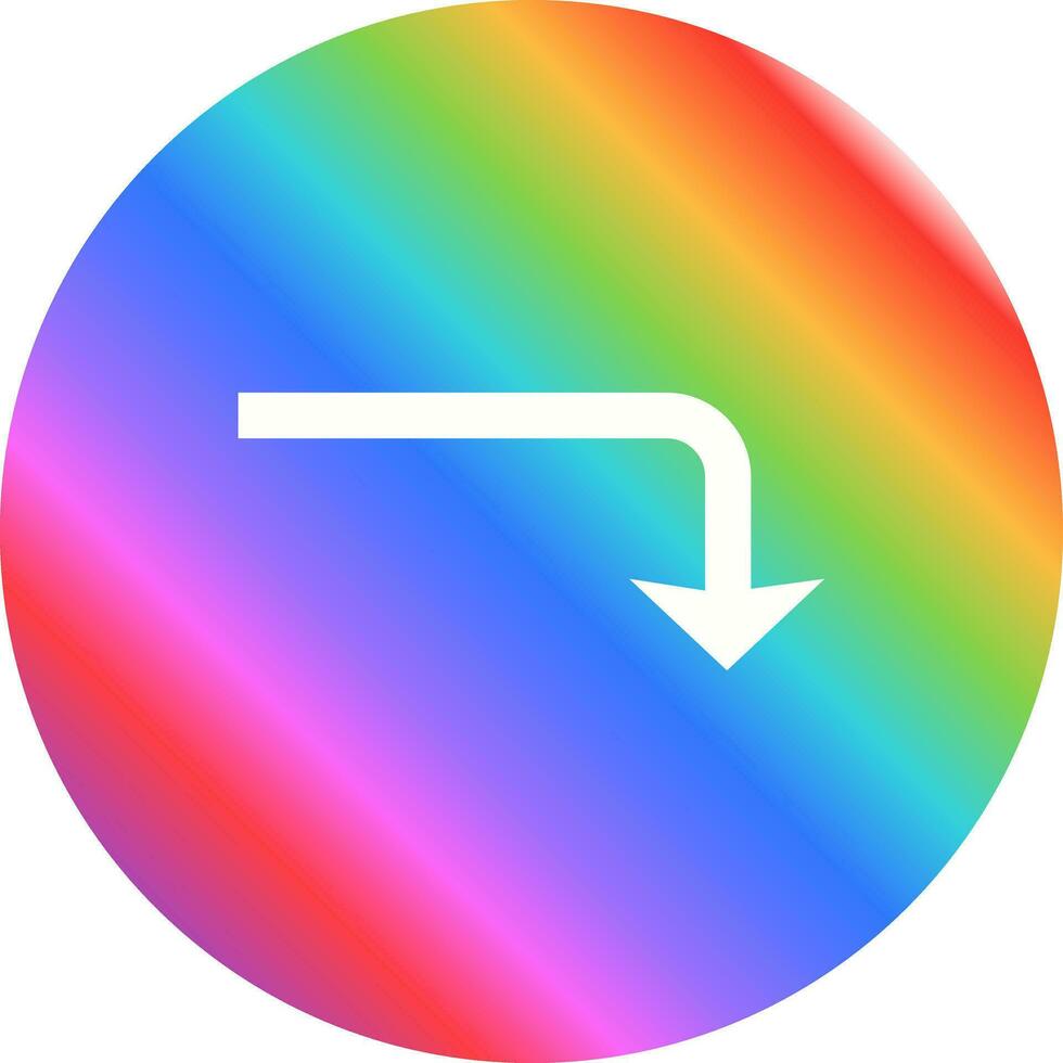 Turn Down Vector Icon