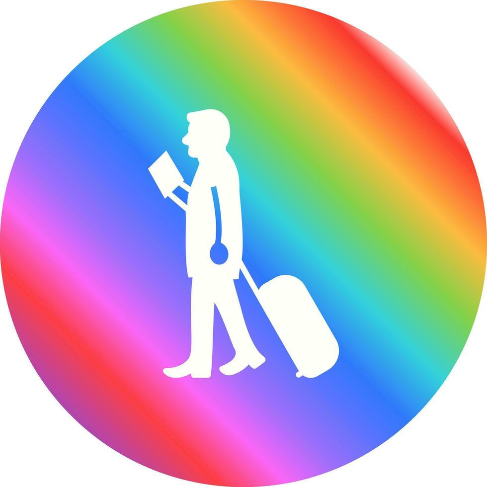 Walking with Luggage Vector Icon