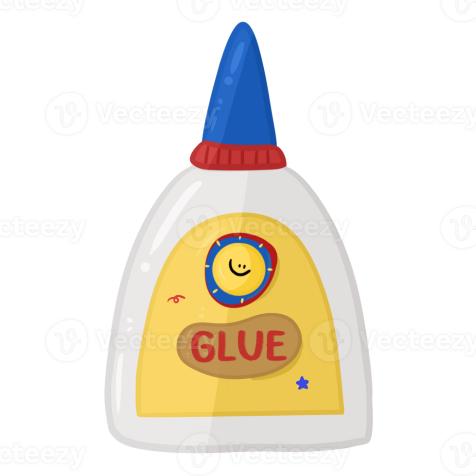 Cute glue with lid close png