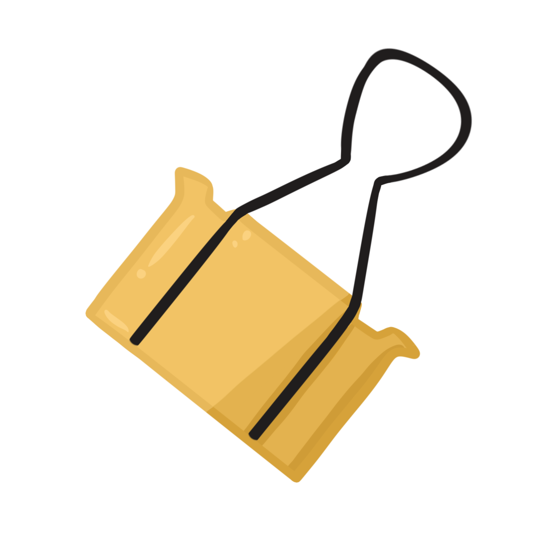 Cute yellow paper clip 27329740 PNG