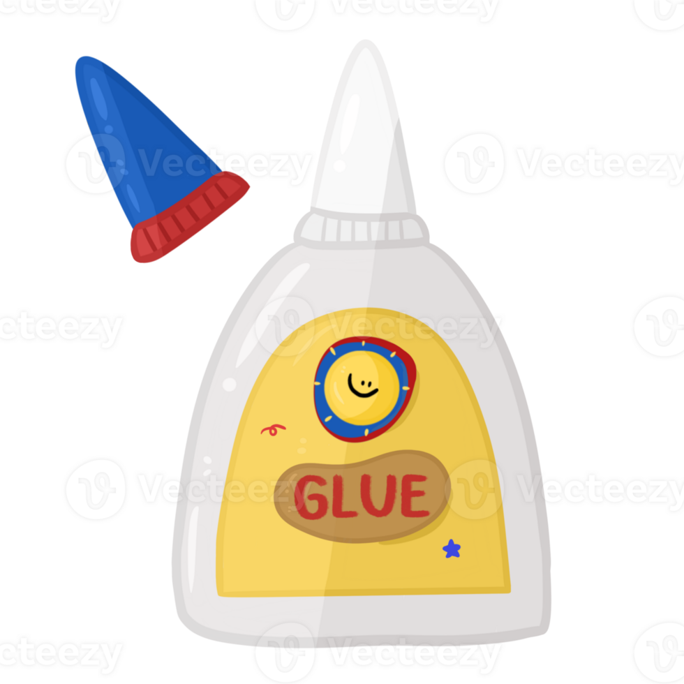 Cute glue with lid open png