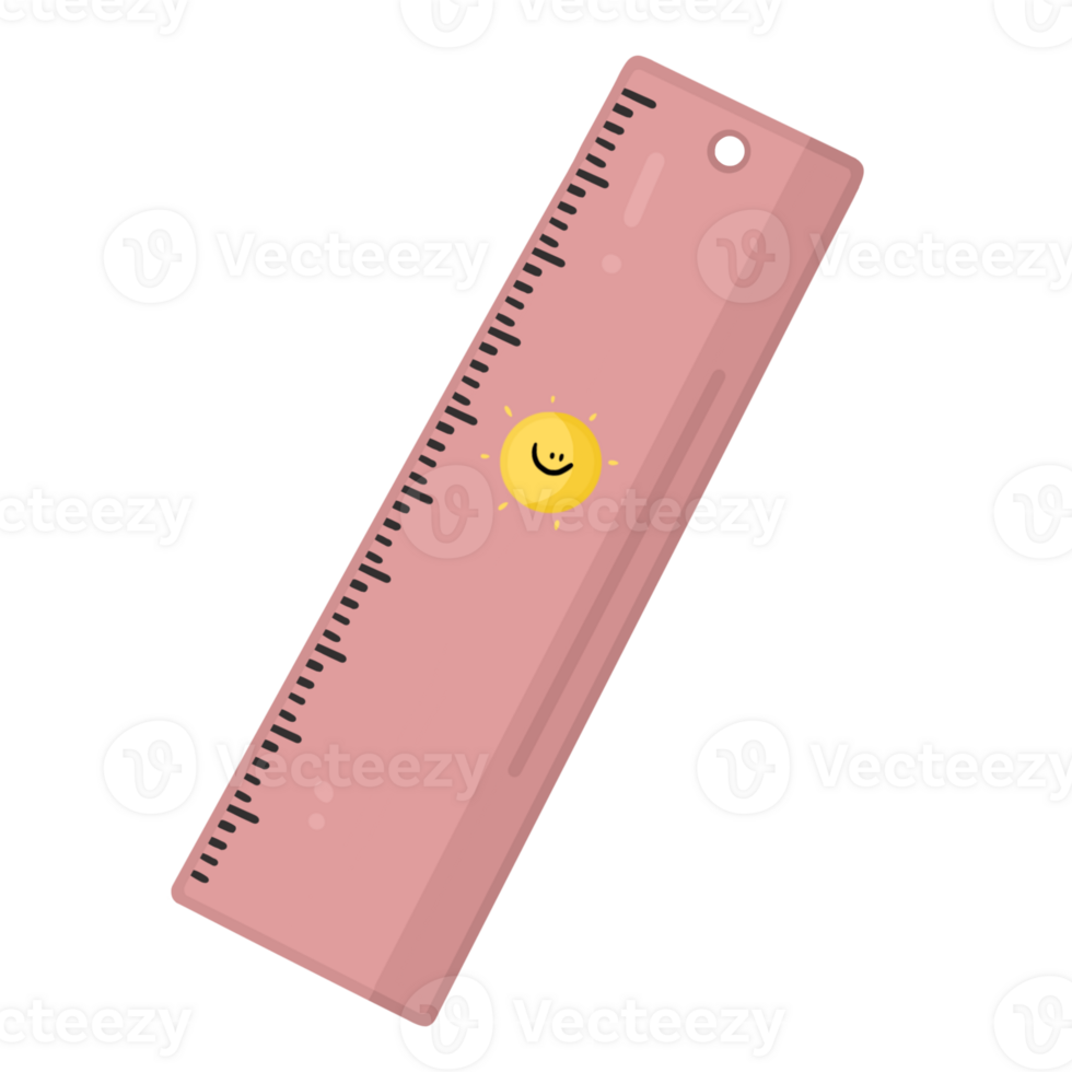 Cute pink ruler png