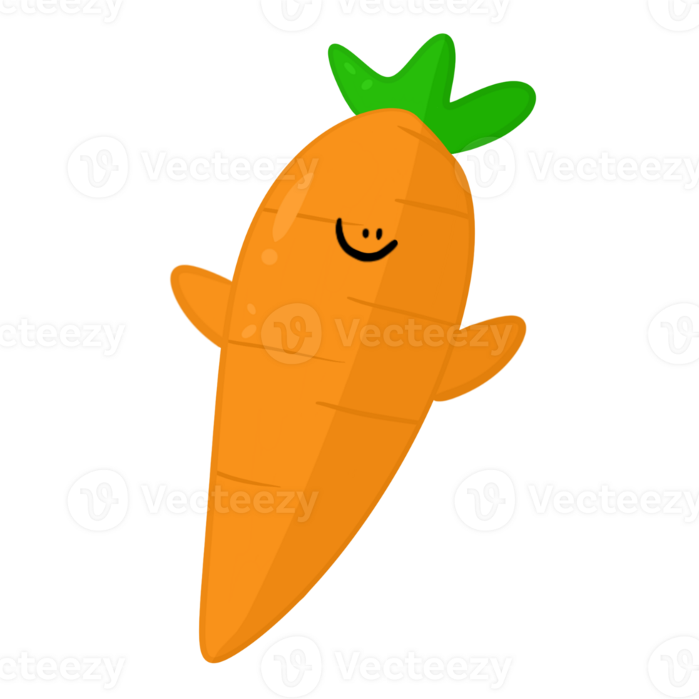 Cute carrot with hands png