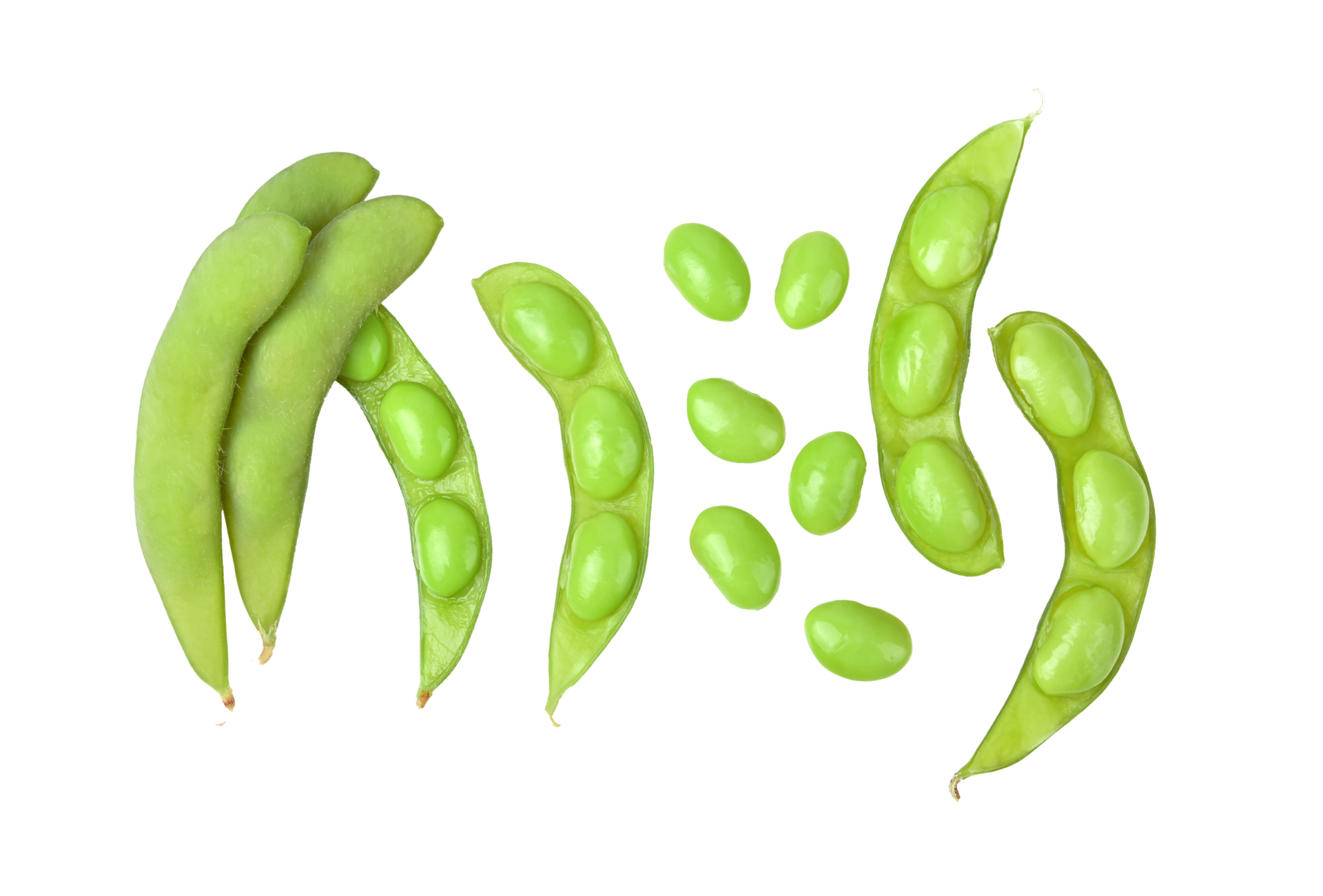 Green soy beans on transparent png top view. 27332220 PNG