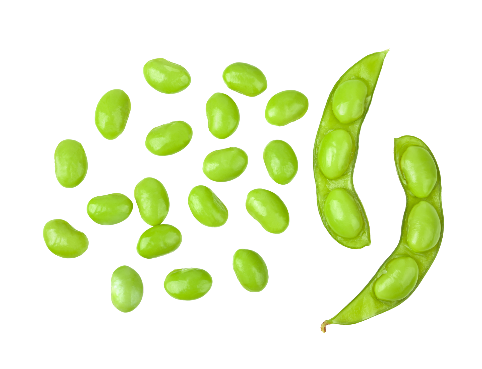 Green soy beans on transparent png top view. 27332222 PNG