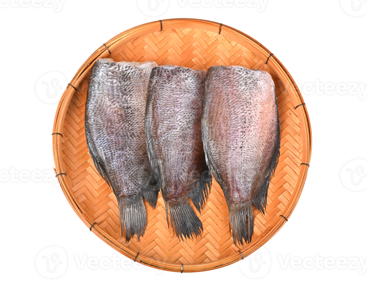 Sun dried fish, SnakeSkin Gourami Fish, Trichogaster pectoralis in threshing basket on transparent png