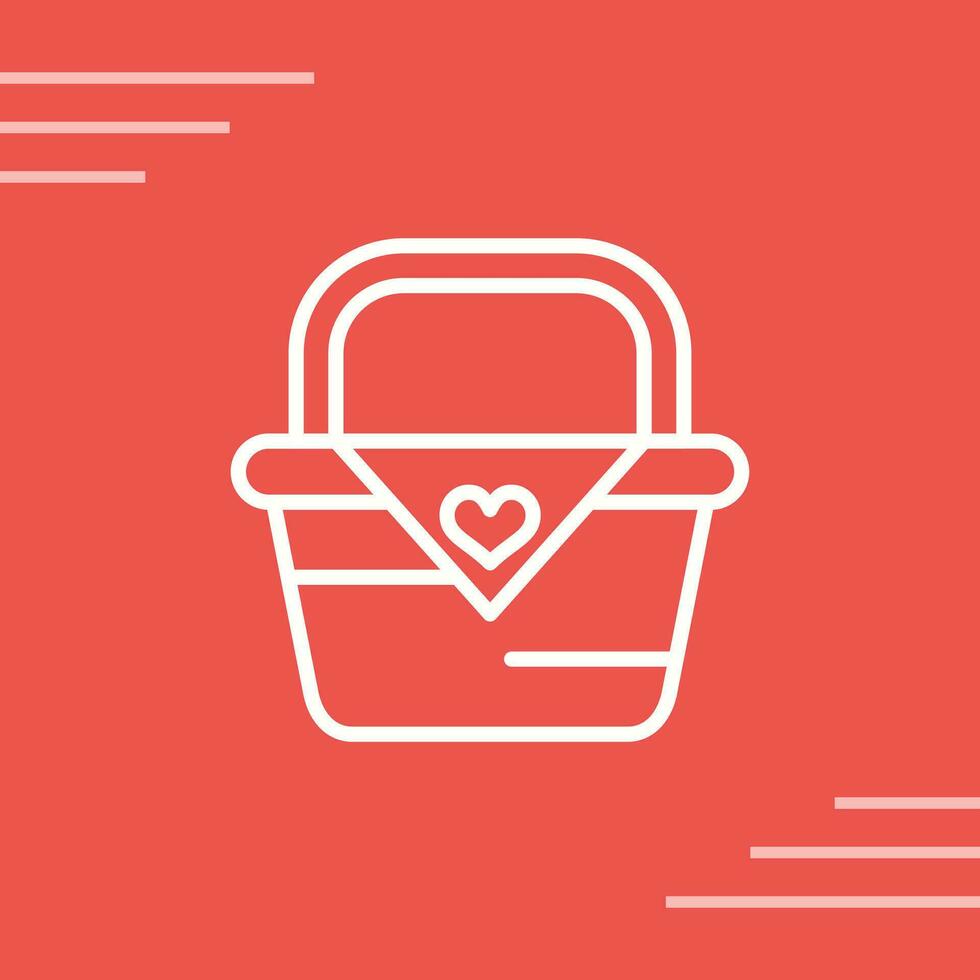 Romantic picnic basket Vector Icon