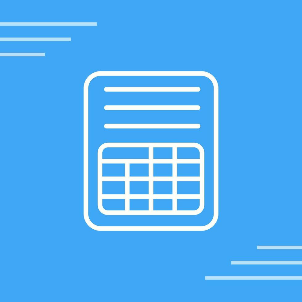 Spreadsheet Vector Icon