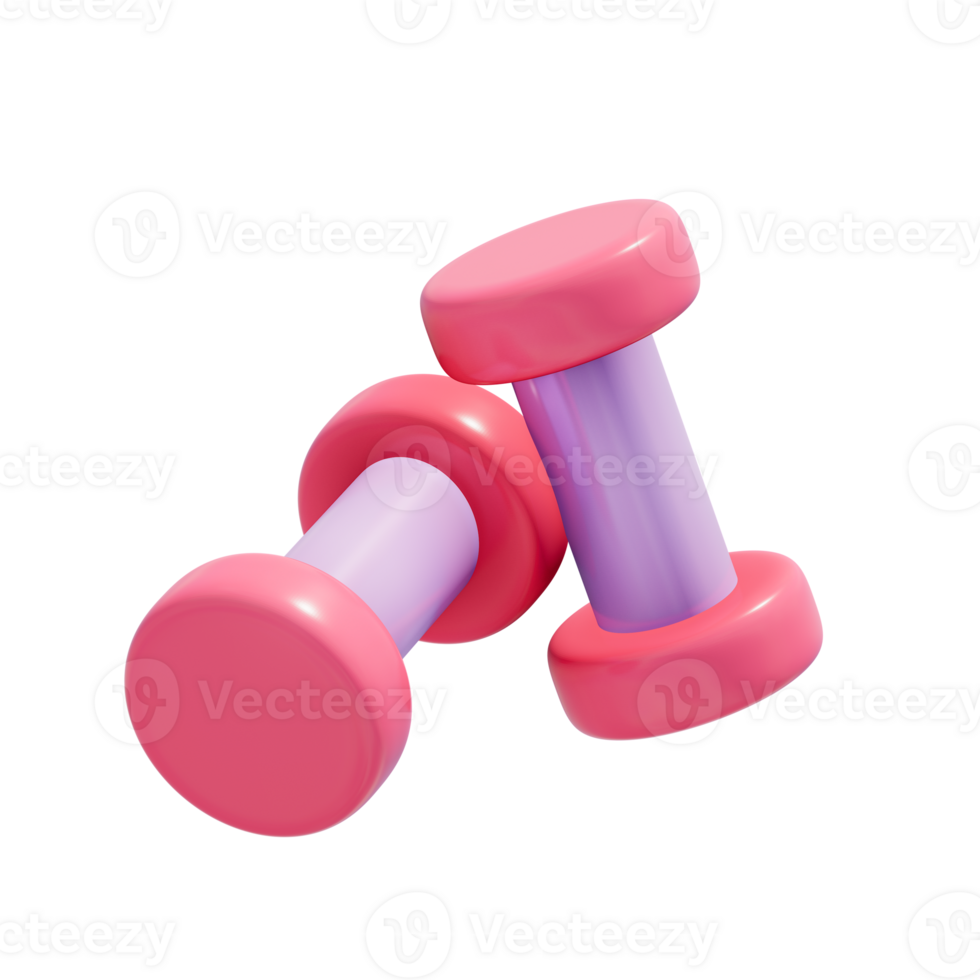 3d dumbbell realistic sports exercise on a transparent background png . pro