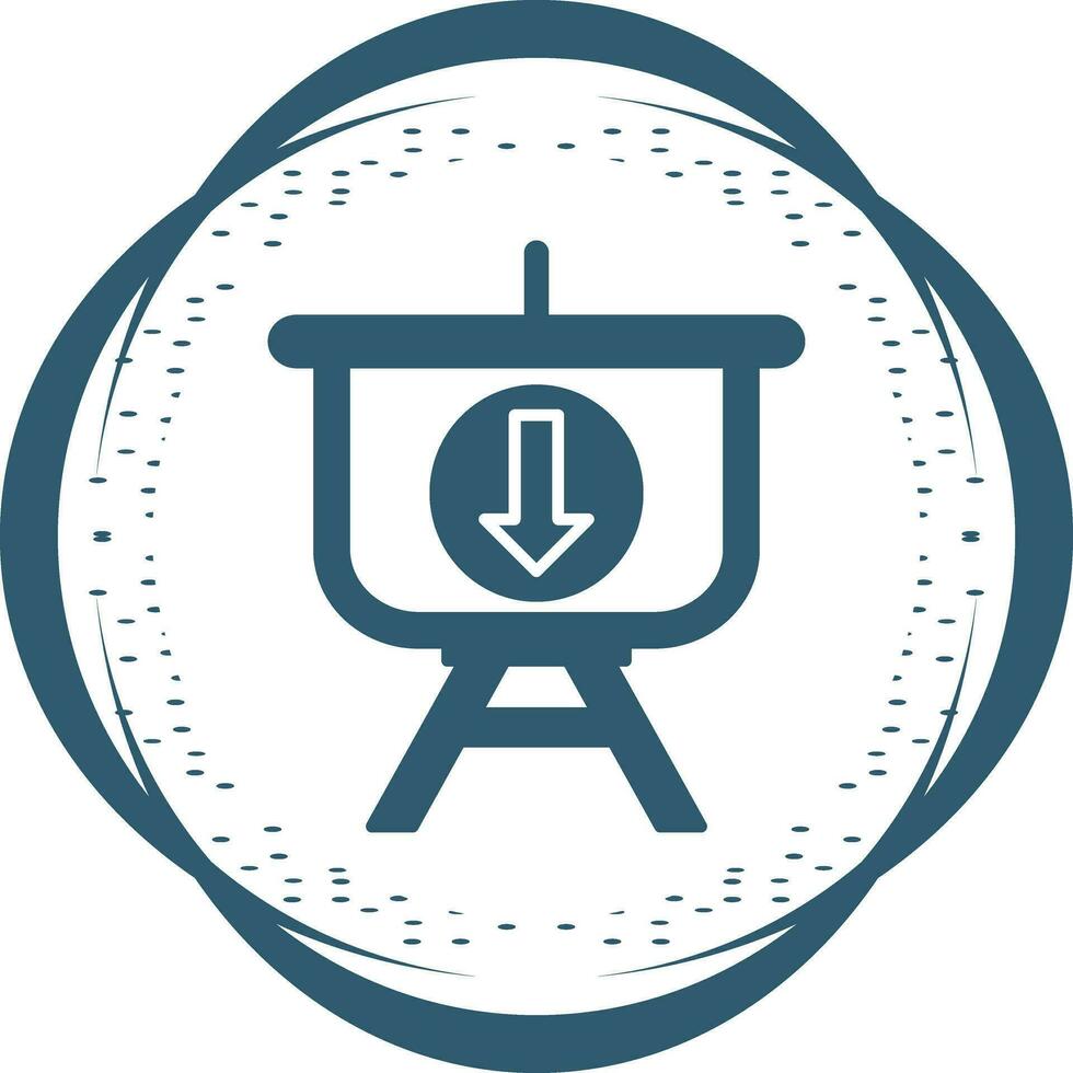 Downloading Presentation Vector Icon