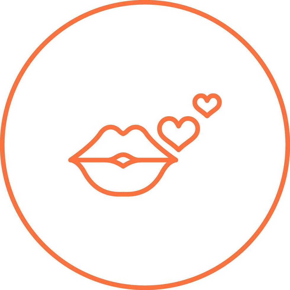 icono de vector de beso