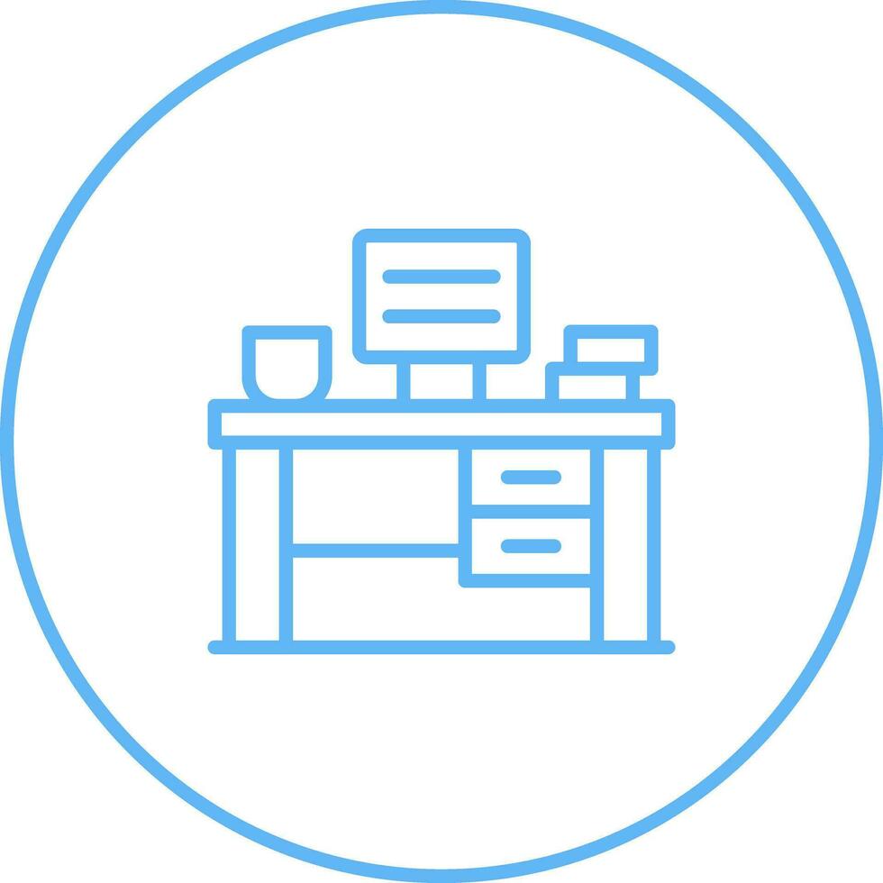 Office Desk Vector Icon